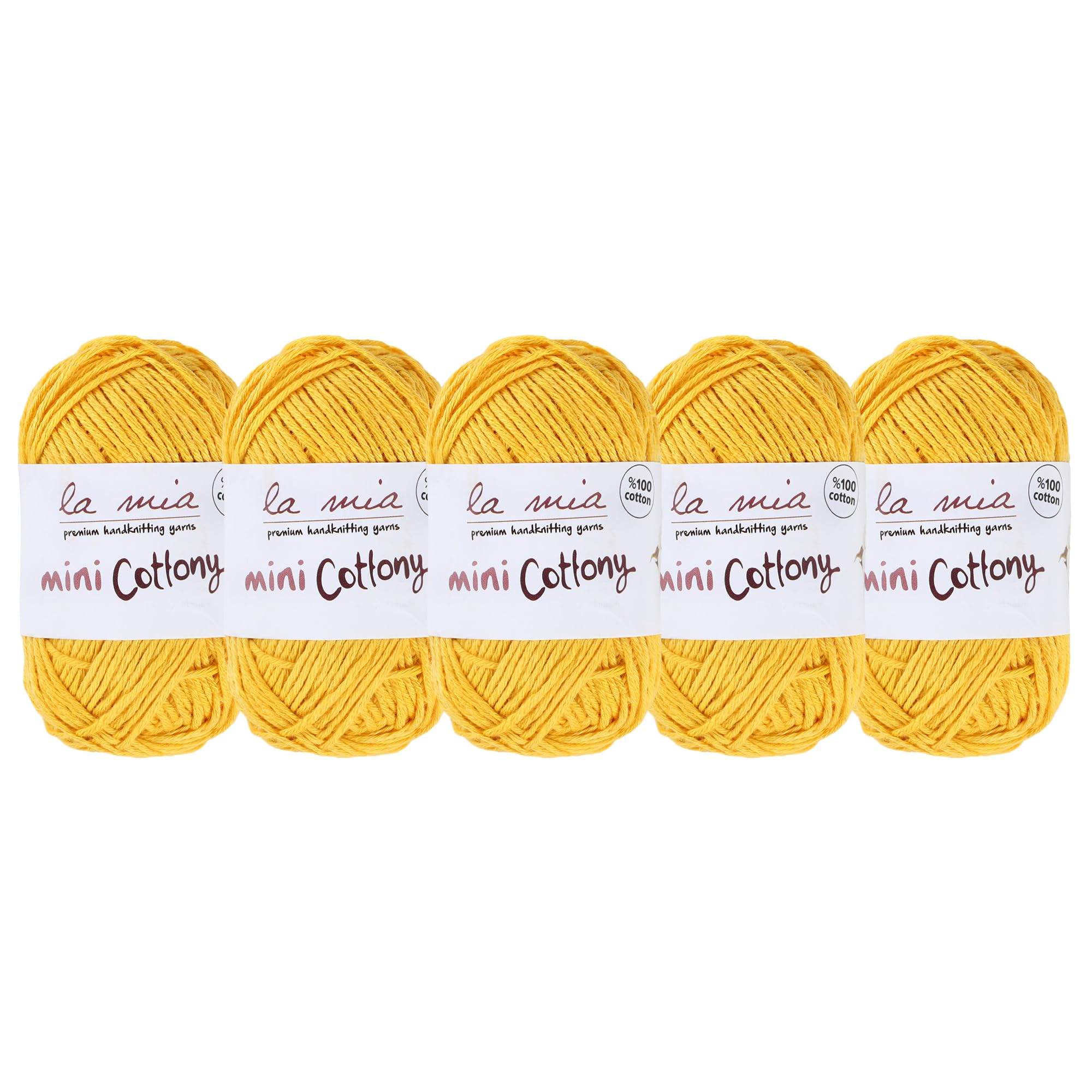 La mia Mini Cottony 100% Cotton Mini Yarn, Light, Dk, Mustard, 65 Yrds (60m) L018
La mia Mini Cottony 5 Skein 100% Cot