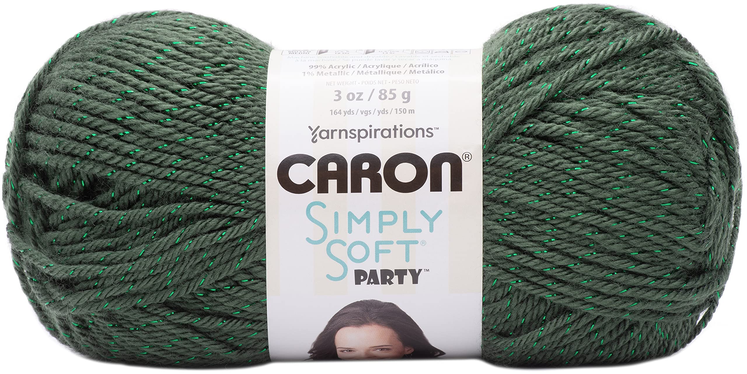 Caron Yarn Simply Soft PAR DK Dark Sage Sparkle for Handmade Blankets andScarves
| Caron Yarn Simply Soft PAR DK Dark S